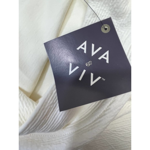 AVA & VIV 3X plus cream color super soft cowl neck pullover sweatshirt NWT B112 - Picture 7 of 9